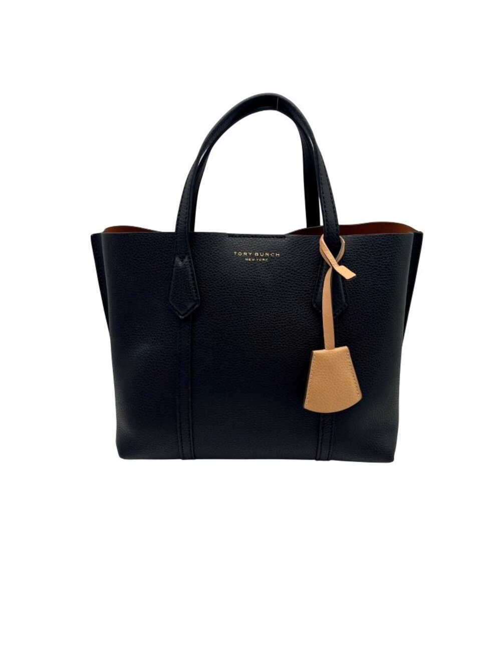 Tory Burch Black Small Pebbled Leather Parry Tote